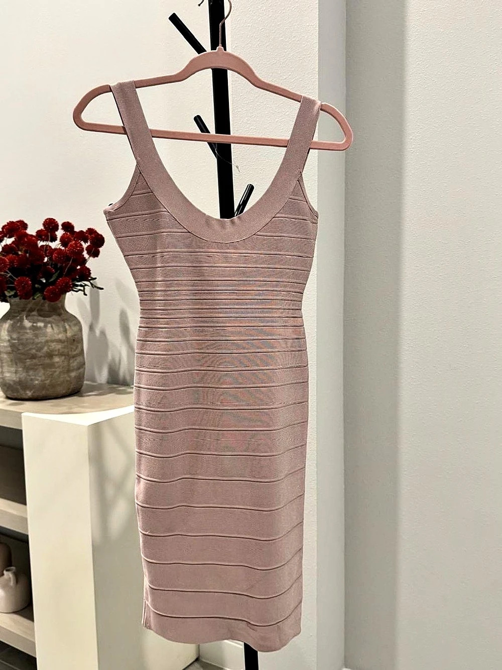 Hervé Léger Bandage Bodycon Dress Mini Dress Pink Small NWT